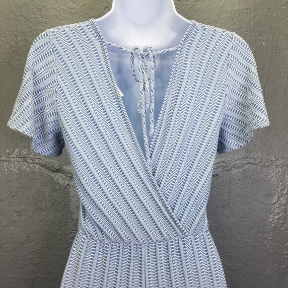 CAUTION TO THE WIND Anthropologie Jumpsuit Women's S Blue White Stripe Open Back - Picture 8 of 16